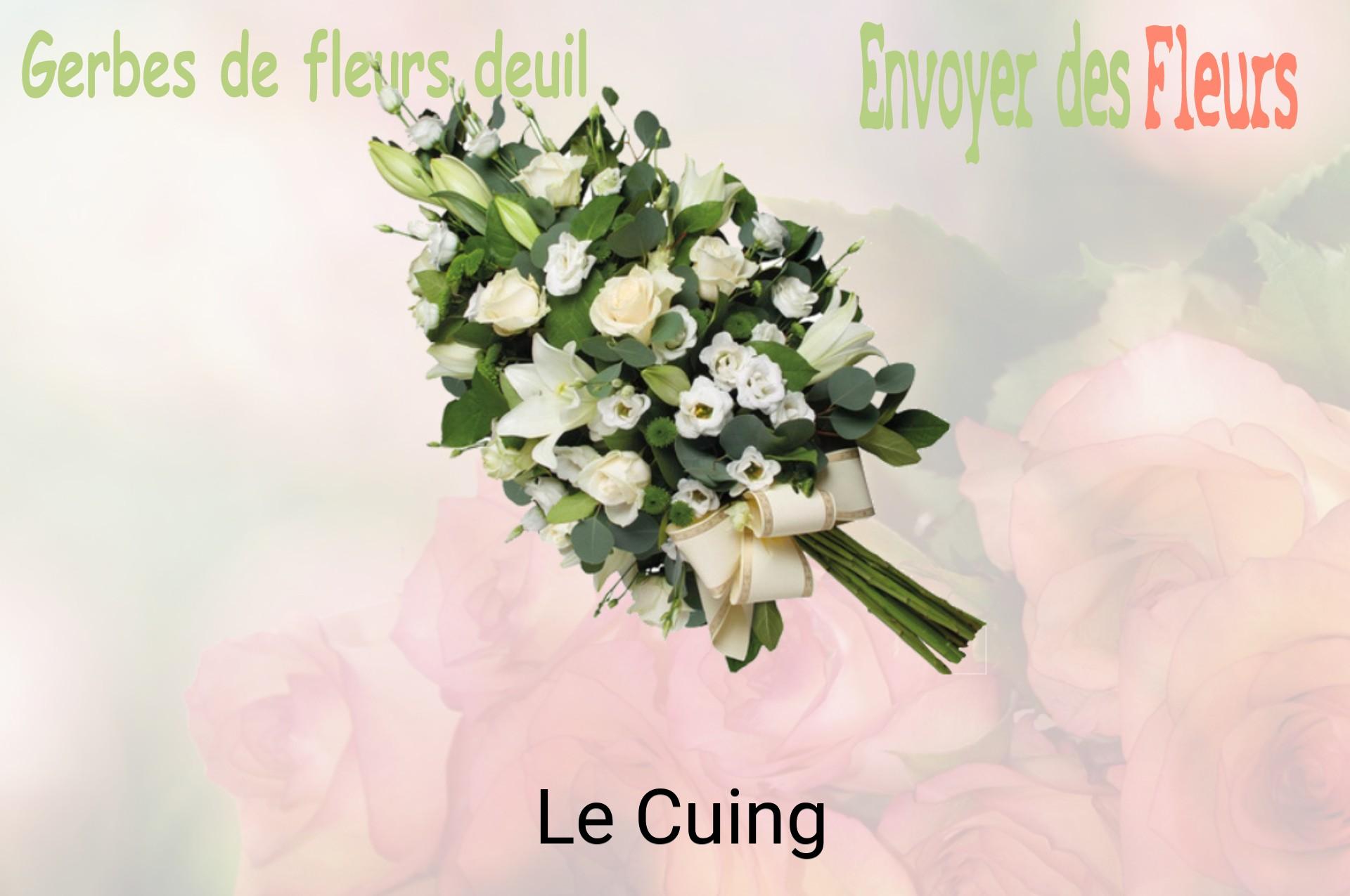 Gerbe de fleurs de deuil livrée à Le Cuing